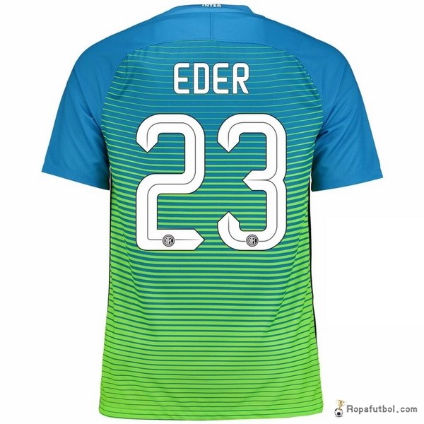 Camiseta Inter de Milán Replica Tercera Ropa Eder 2016/17 Azul Verde